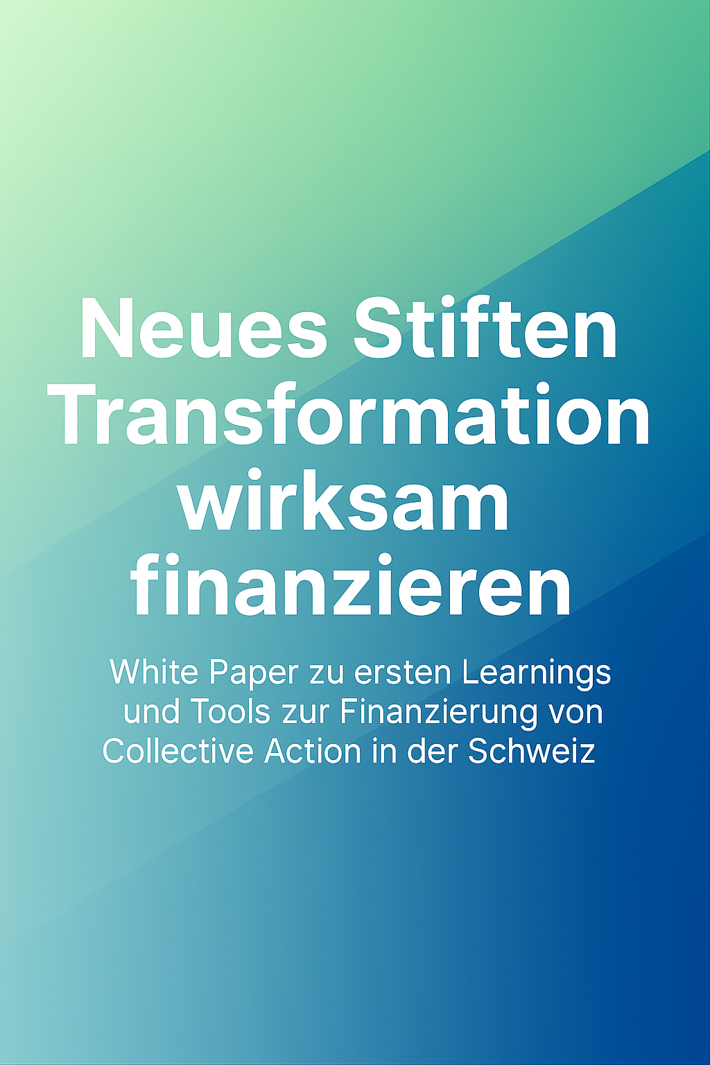 Neues Stiften: Transformation wirksam finanzieren